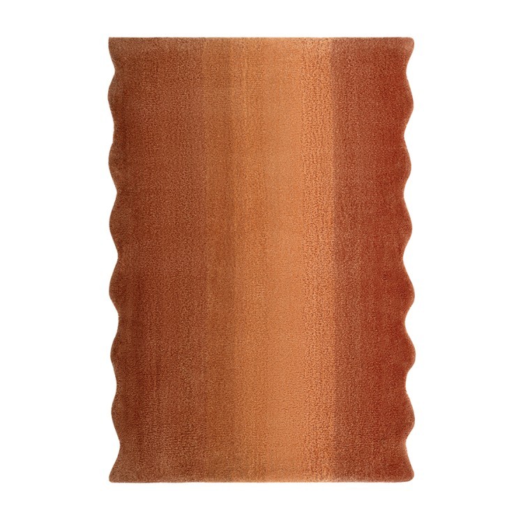 Ковер из шерсти over horizon терракотового цвета из коллекции trendy ruffles (79358)