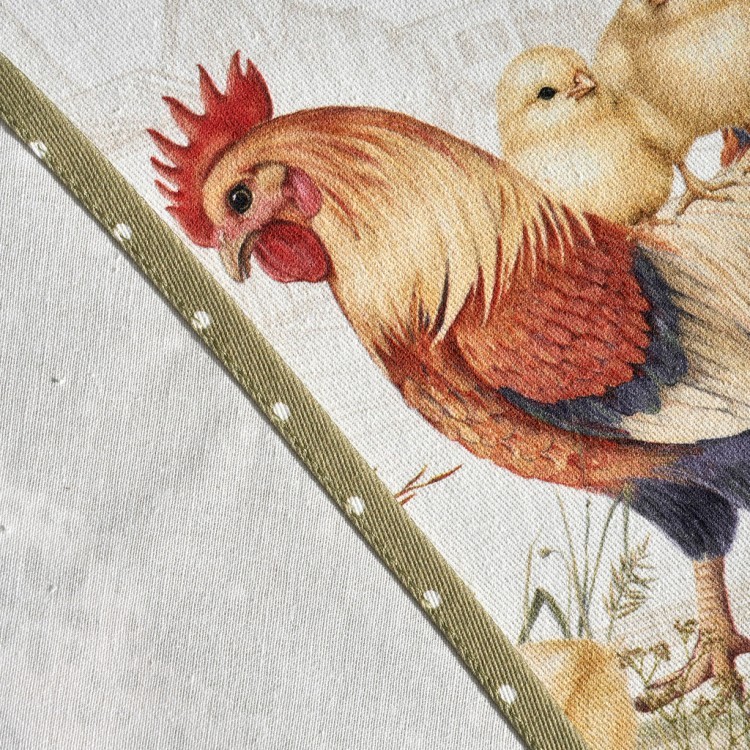 Скатерть круглая "золотая курочка" 185см, 100% хлопок, твил с пропиткой Lefard (850-767-28)