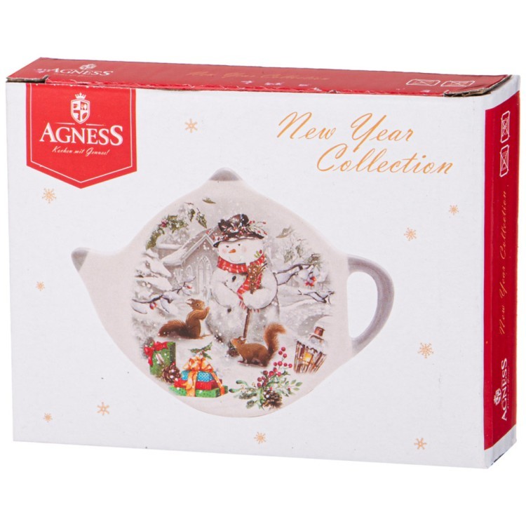 Подставка под чайные пакетики agness “с новым годом!" 12*8,5*1,5 см Agness (358-2121)