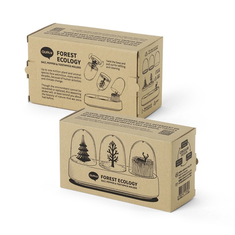 Набор емкостей для соли, перца, зубочисток с подставкой forest ecology (73829)