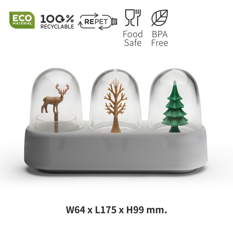 Набор емкостей для соли, перца, зубочисток с подставкой forest ecology (73829)