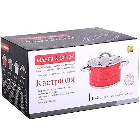 Кастрюля с крышкой 18 см 2,8 л Mayer&Boch (31270) Кастрюля с крышкой 18 см 2,8 л Mayer&Boch (31270)