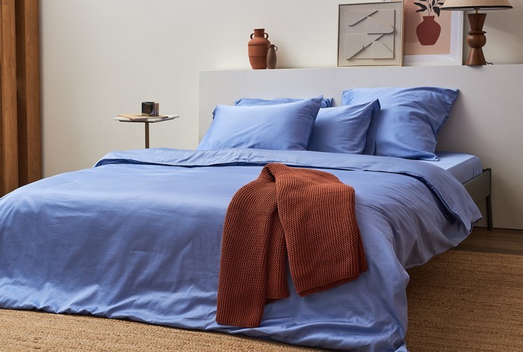 Комплект постельного белья из премиального сатина сиреневого цвета из коллекции essential, 150х200 см (78456)