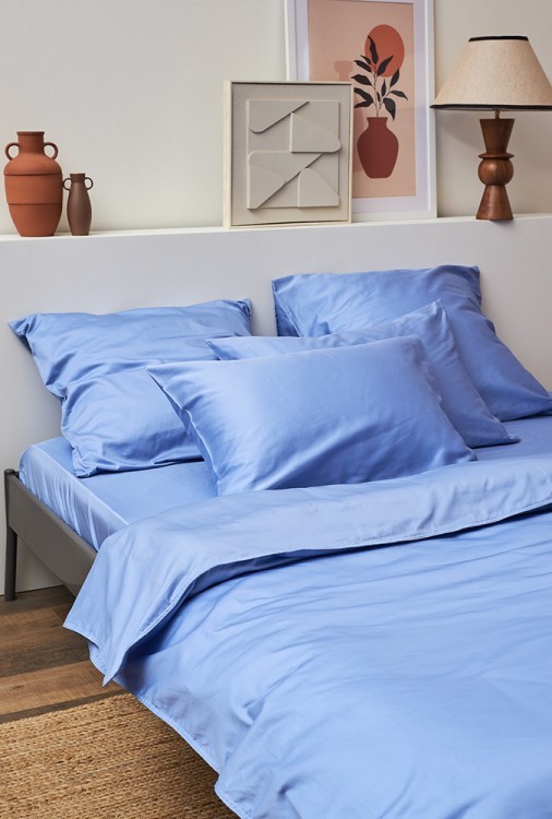 Комплект постельного белья из премиального сатина сиреневого цвета из коллекции essential, 150х200 см (78456)