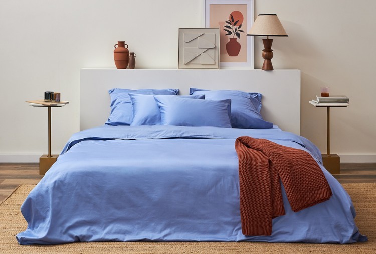 Комплект постельного белья из премиального сатина сиреневого цвета из коллекции essential, 150х200 см (78456)