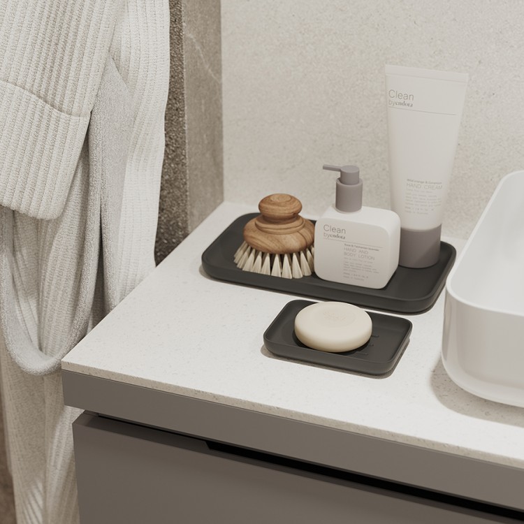 Подставка для ванных принадлежностей slim, черная, большая (78880)