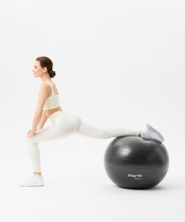БЕЗ УПАКОВКИ Фитбол Starfit GB-111 антивзрыв, 1500 гр, с ручным насосом, черный, 85 см (2131905)