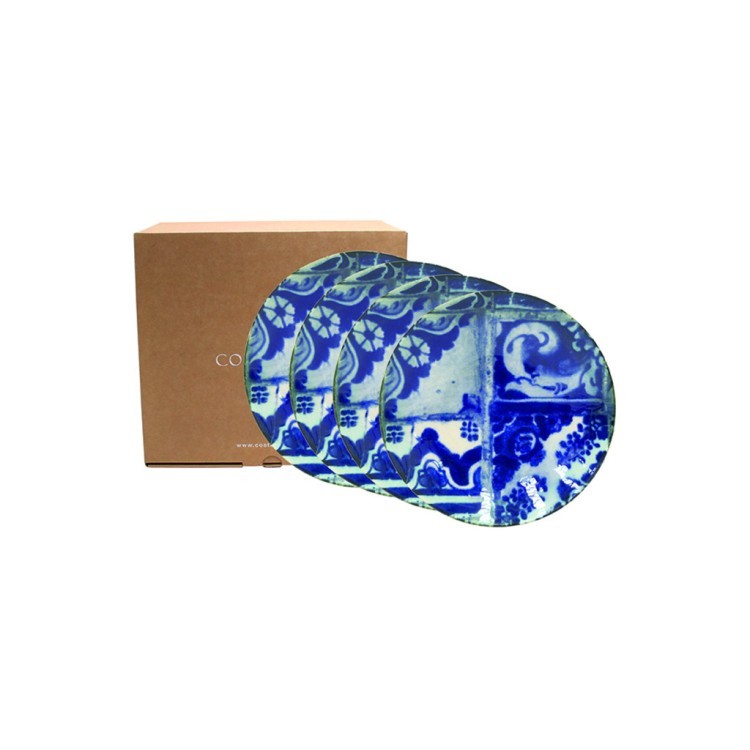 Набор 4 тарелки SLPS03-BLT(SLPS03-02013N), 17, керамика, BLUE TILE, Costa Nova