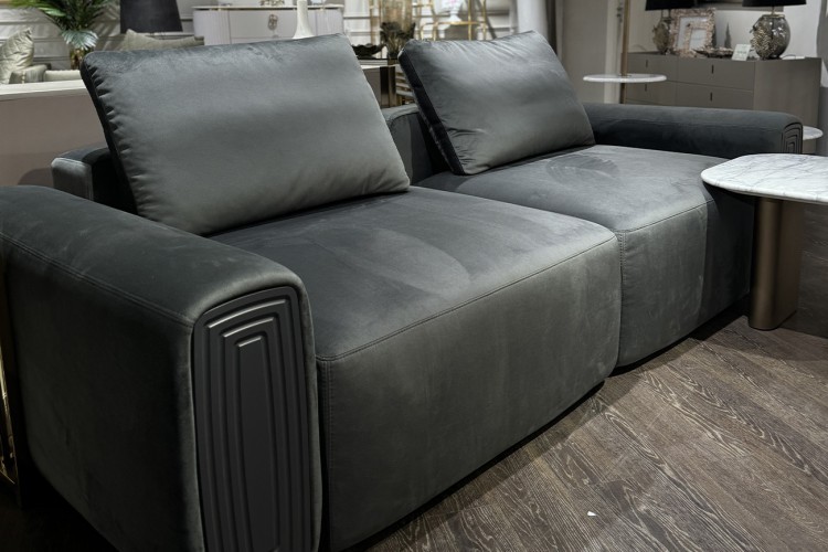 Диван трехместный Turin с мех т.серый велюр Colt1003 255*120**68см (TT-00016437)