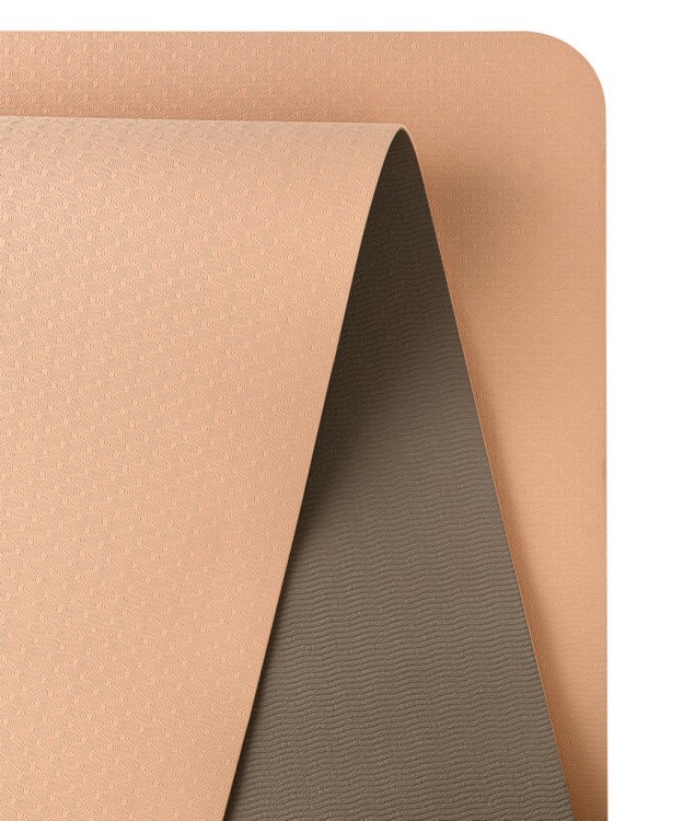 Коврик для йоги и фитнеса STARFIT FM-201, TPE, 183x61x0,4 см, персиковый/серый (2108059)