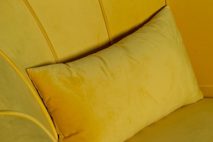 Кресло велюр желтый, ножки черные мат. 93х84х78 (TT-00000939)