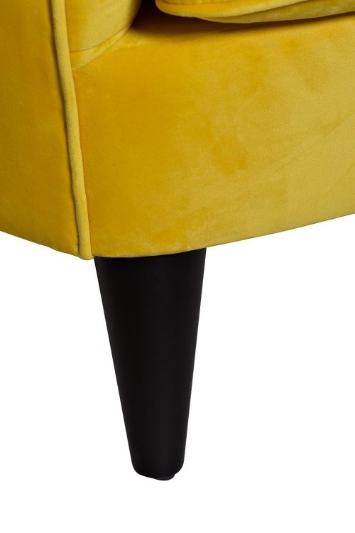 Кресло велюр желтый, ножки черные мат. 93х84х78 (TT-00000939)