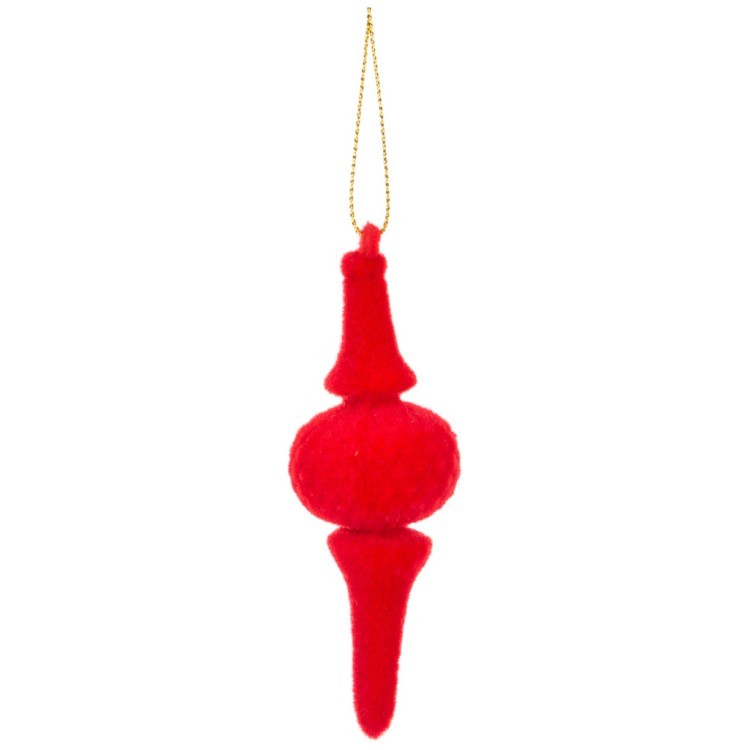 Набор декоративных изделий "подвески велюр" из 2-х шт. диаметр=4 см высота=11 см цвет:красный (мал-3 Lefard (866-118)