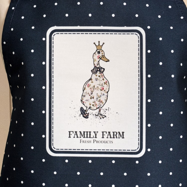 Фартук "family farm" 60х70 см, 100% хлопок, синий, твил, пропитка Lefard (850-742-71)