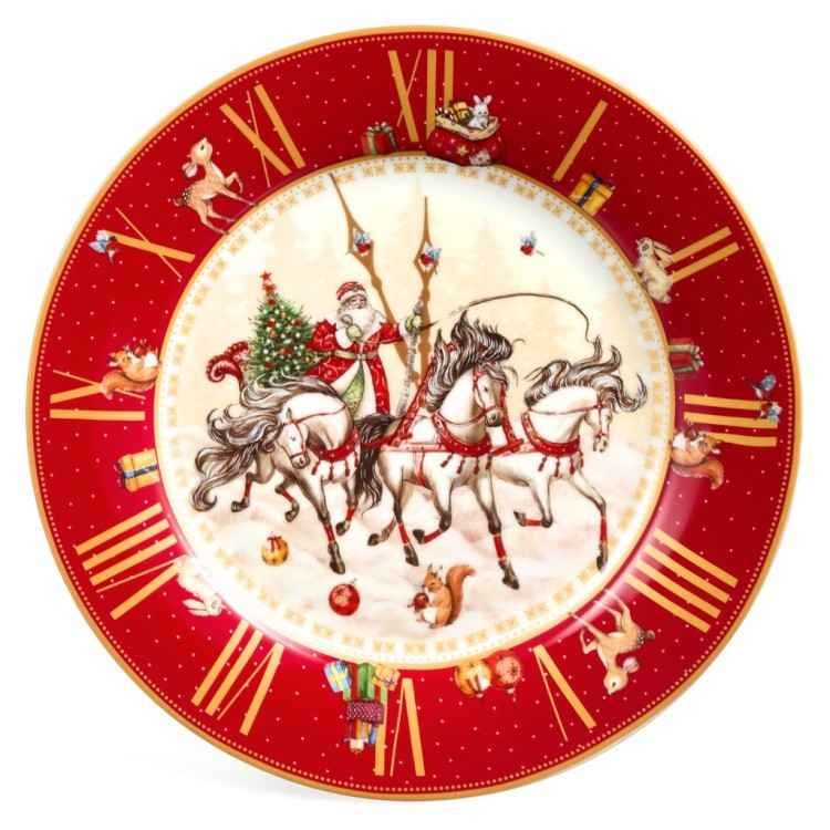 Тарелка обеденная lefard "часы" 20,5 см красная Lefard (85-1818)