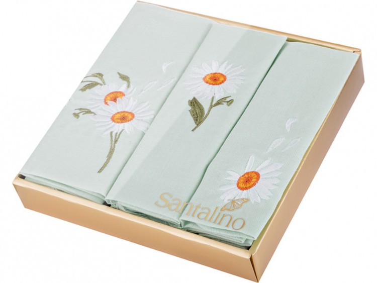 Комплект салфеток из 3 шт. 40*40 см. вышивка "роза", 100% х/б SANTALINO (850-517-1)