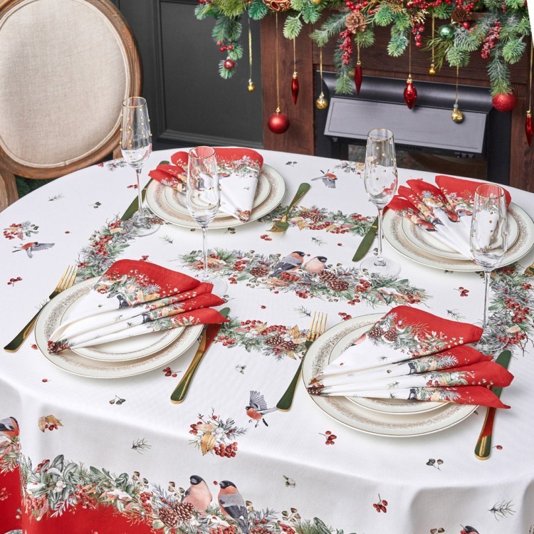 Набор салфеток из 2-х шт "морозко.снегири",40х40см, 100% хлопок,красный,твил, Lefard (850-745-8)