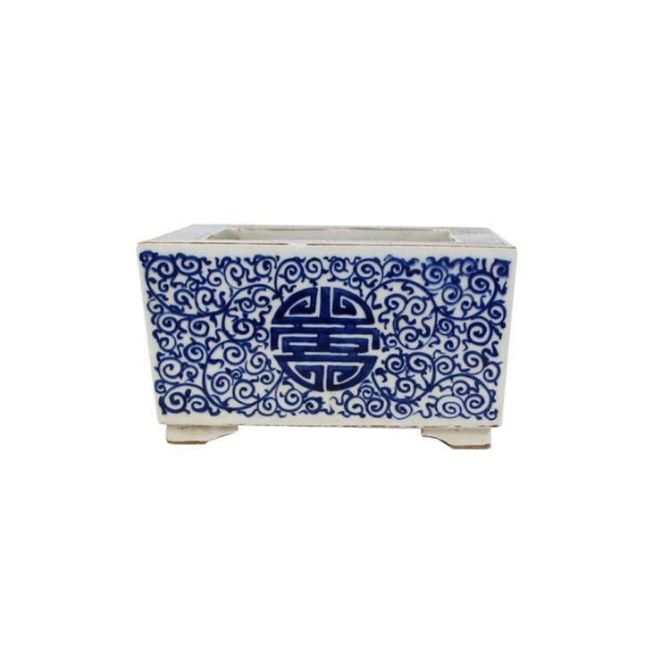 Кашпо RZKS09, фарфор, blue/white, ROOMERS FURNITURE