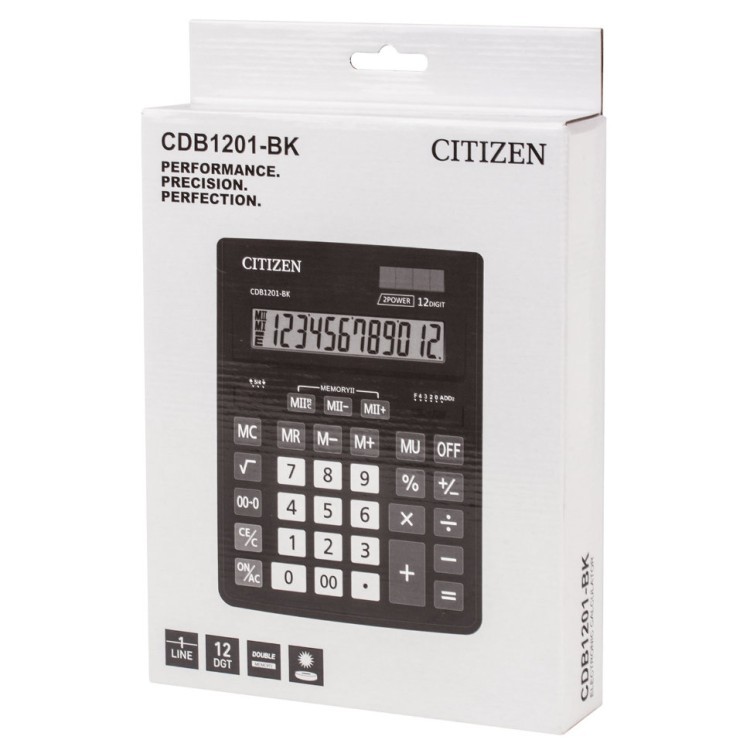 Калькулятор настольный Citizen BUSINESS LINE CDB1201BK 12 разрядов 250434 (2) (64944)