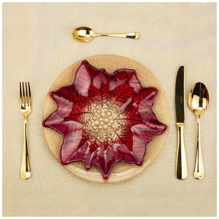 Блюдо "poinsettia" red gold 27х26 см без упаковки (мал 6шт) АКСАМ (339-093)