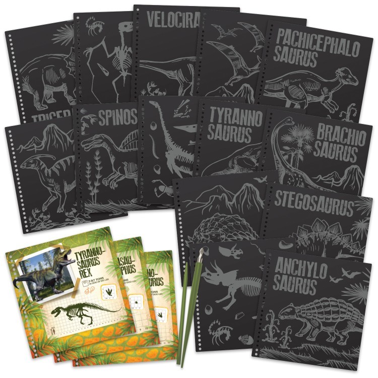 Серия Dino: Набор для рисования техникой граттаж (14 скетч страниц) (15201_NSDA) Серия Dino: Набор для рисования техникой граттаж (14 скетч страниц) (15201_NSDA)