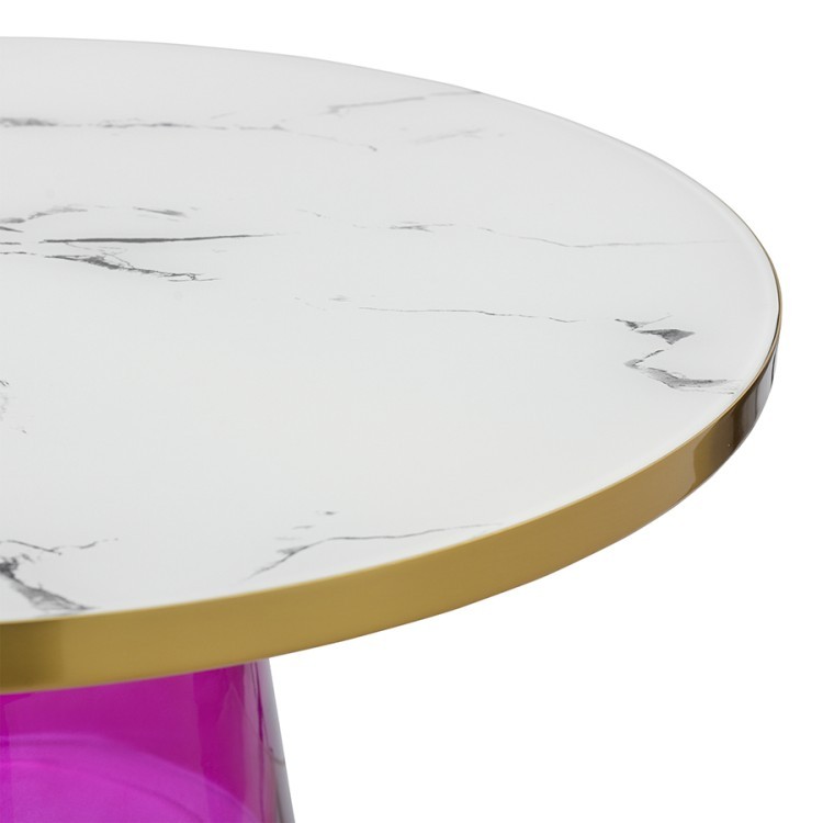 Столик кофейный odd, D75 см, белый мрамор/фиолетовый (74260)
