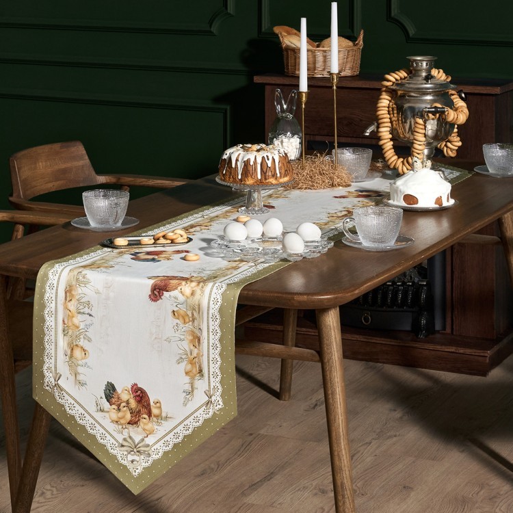 Дорожка "золотая курочка" 45х300см, 100% хлопок, твил Lefard (850-767-32)