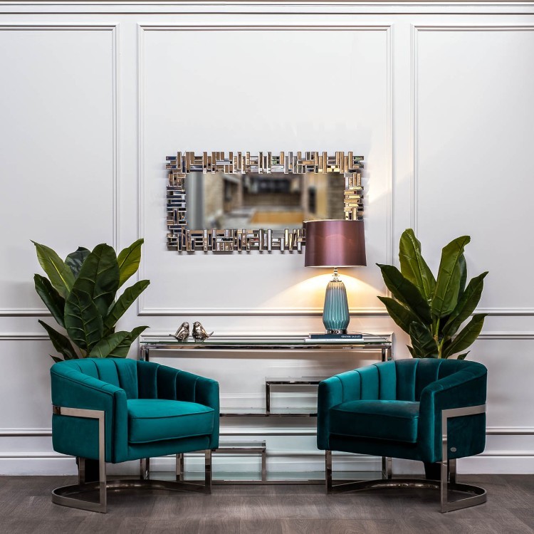 Консоль прозрачное стекло/хром 140*38*79см (TT-00001952)