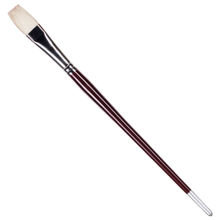 Кисть художественная KOH-I-NOOR щетина, плоская, №10, длинная ручка 9936010014BL (65053)