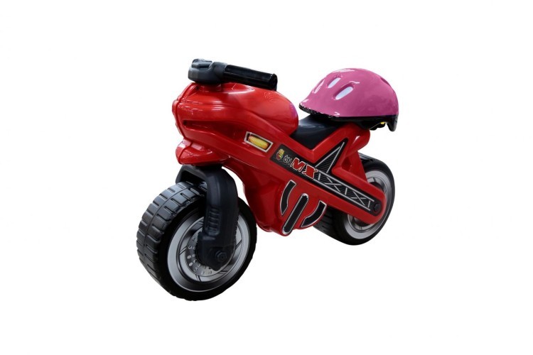 Каталка-мотоцикл МХ со шлемом ( шлем голубой,розовый указывать какой цвет!!) (46765_PLS)