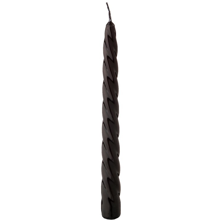 Набор свечей из 10 штук крученые лакированный черный высота 23 см Adpal (348-846)