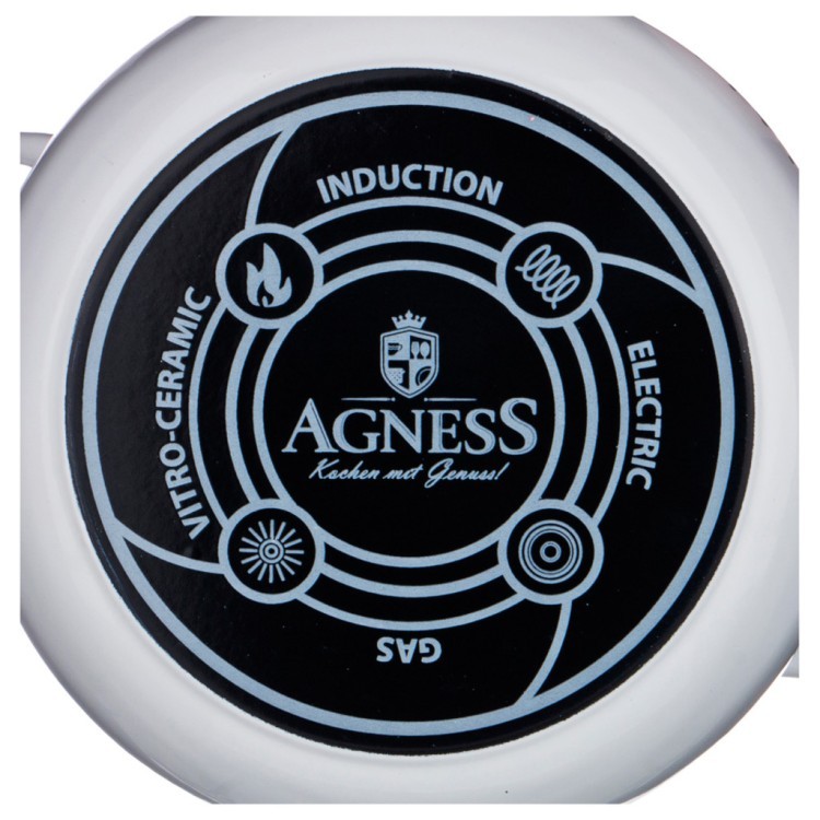 Кастрюля agness эмалированная, серия гуси 6,0л диаметр=24 см высота=14 см Agness (951-034)