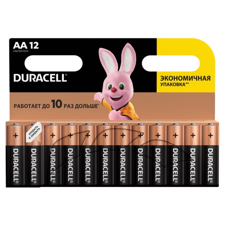 Батарейки алкалиновые Duracell Basic LR06 (AA) 12 шт (450432) (1) (65530)