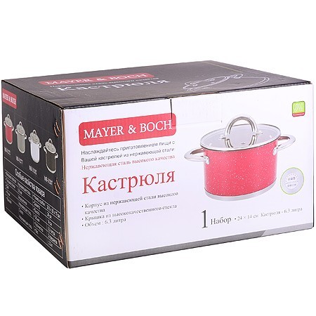 Кастрюля с крышкой 24 см 6,5 л Mayer&Boch (31272)