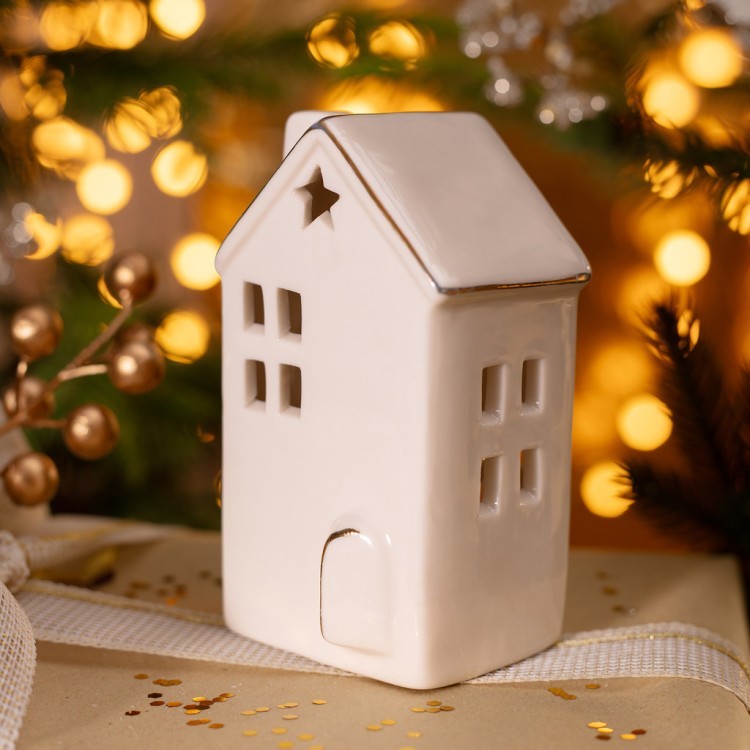 Фигурка "домик" с led-подсветкой 7,3*6,3*12,8 см Lefard (146-2182)