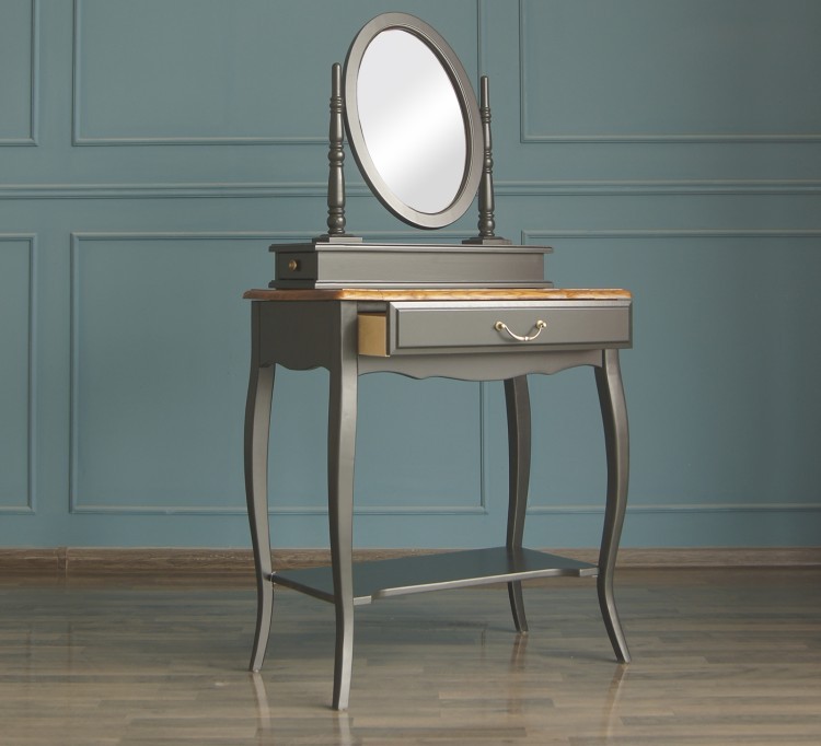 Туалетный столик Leontina Black с зеркалом арт ST9321BLK ST9321BLK-ET