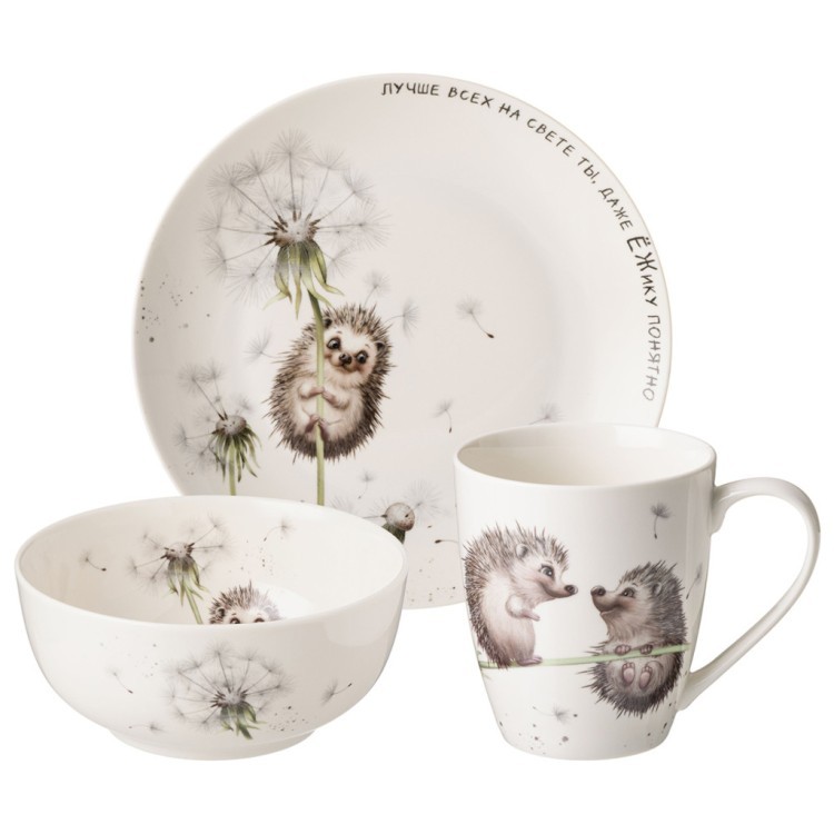 Набор для завтрака lefard "лови счастье" 3пр.: кружка 370мл, салатник, тарелка 20,5см Lefard (581-013)