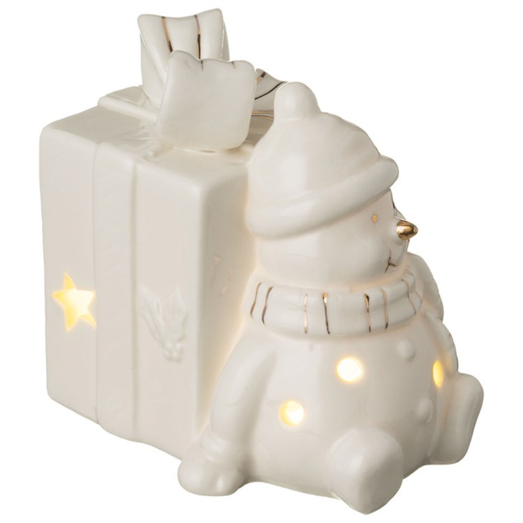Фигурка "снеговик с подарком" с led-подсветкой 10,5*7*9,6 см Lefard (146-2316-11)