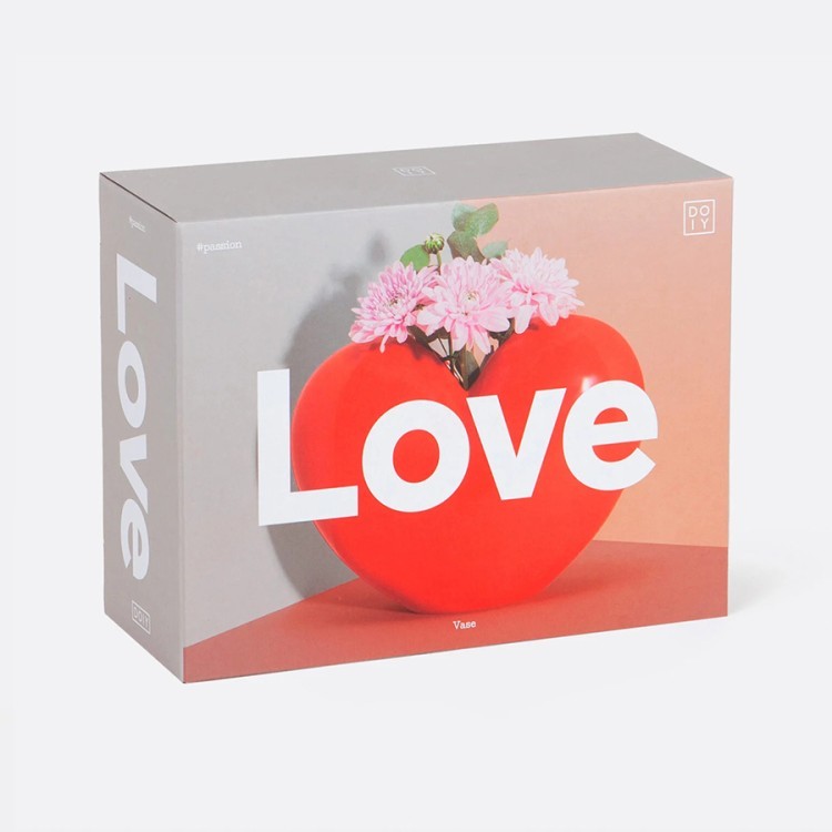 Ваза для цветов love, 15,5 см, красная (77305)