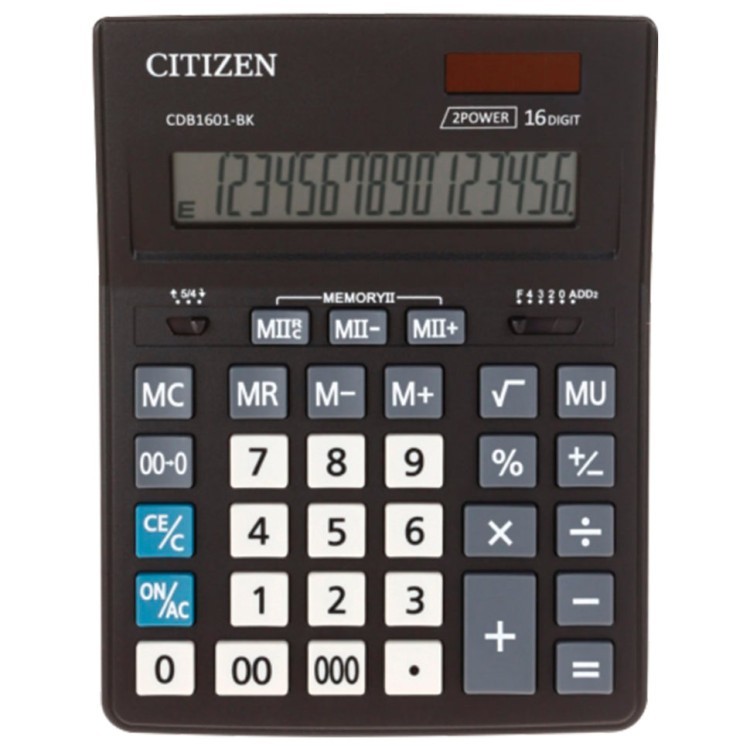 Калькулятор настольный Citizen BUSINESS LINE CDB1601BK 16 разрядов 250436 (64946)