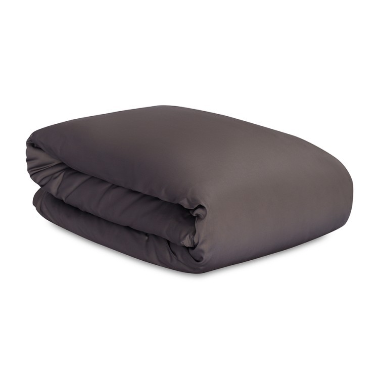 Комплект постельного белья из премиального сатина темно-серого цвета из коллекции essential, 200х220 см (78459)