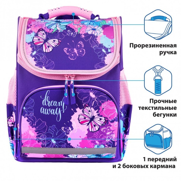 Ранец Пифагор Basic Butterflies 35х28х18 см 270683 (1) (88833)