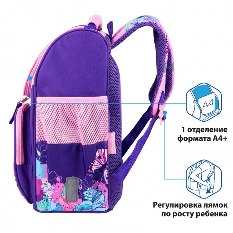 Ранец Пифагор Basic Butterflies 35х28х18 см 270683 (1) (88833)