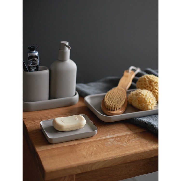 Стакан для зубных щеток slim, светло-серый (78884)