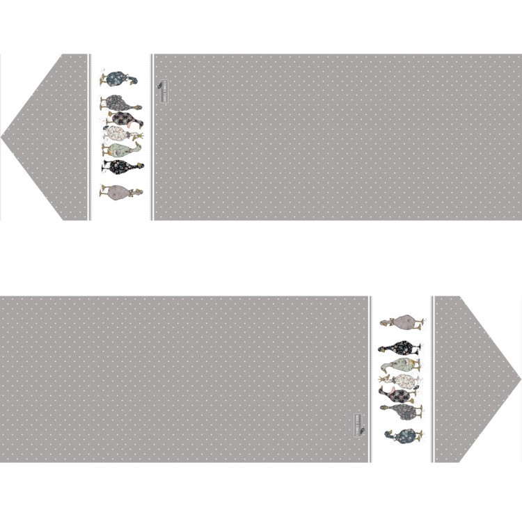 Дорожка на стол "family farm", 45х300см, серый, кайма 100% хлопок,твил Lefard (850-750-35)