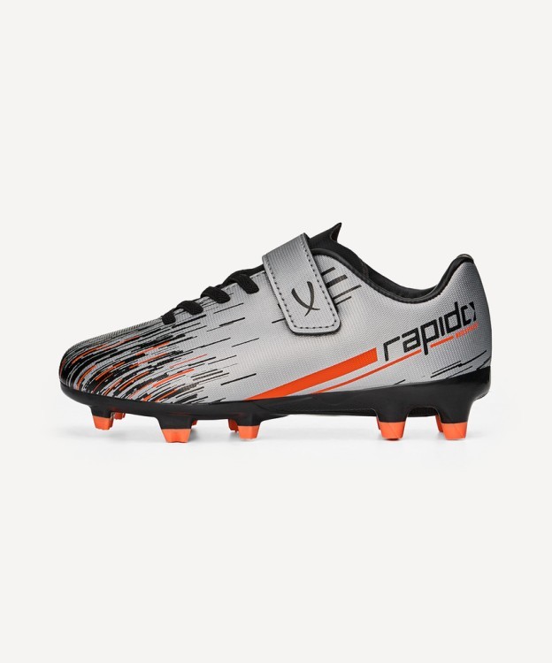 БЕЗ УПАКОВКИ Бутсы футбольные JOGEL Rapido FG Silver/black, детский (2117770)