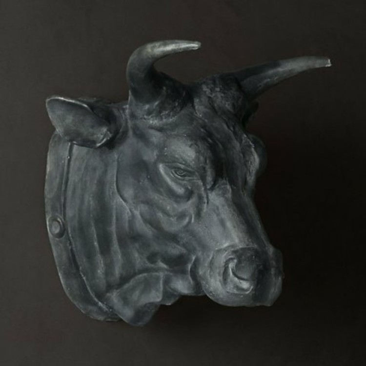 Голова быка 4059, металл, Antique grey, RESTORATION HARDWARE Голова быка 4059, металл, Antique grey, RESTORATION HARDWARE