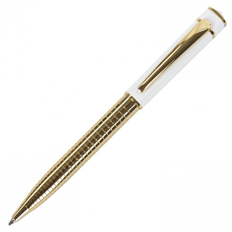 Ручка подарочная шариковая Galant Mont Pelerin корпус золотистый с белым синяя 141661 (1) (90793)