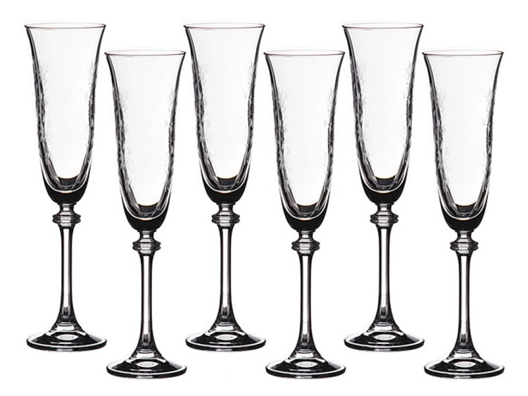 Набор бокалов для шампанского из 6 шт. "александра" 190 мл.высота=26 см. Crystalite Bohemia (D-669-084) 