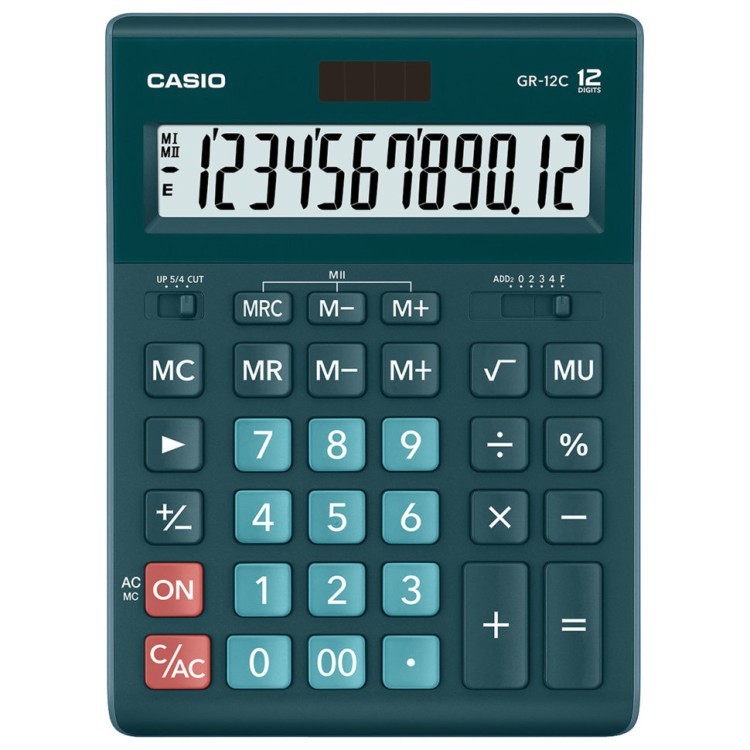 Калькулятор настольный Casio GR-12C-DG-W-EP 12 разрядов 250440 (64947)